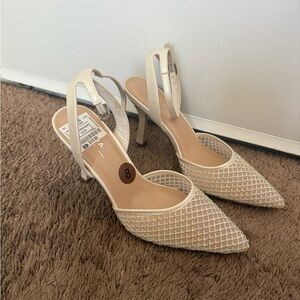 Soda Cream Heels with Silver Accents